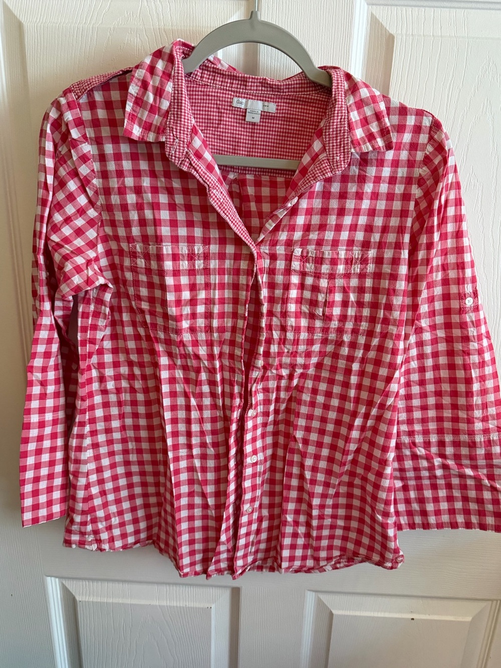 Gap Women’s Medium 100% Cotton Plaid Blouse